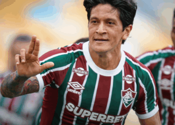 Germán Cano reencontra velho parceiro no Fluminense e comemora